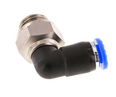 Codo de 6 mm y G1/4'' Junta giratoria con rosca macho Latón niquelado/PBT NBR Giratorio