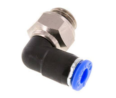 Codo de 6 mm y G1/4'' Junta giratoria con rosca macho Latón niquelado/PBT NBR Giratorio