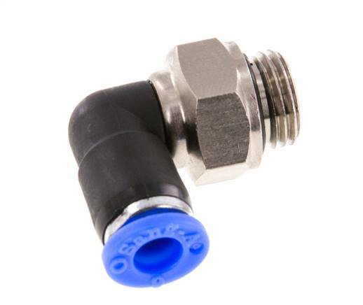 Codo de 6 mm y G1/4'' Junta giratoria con rosca macho Latón niquelado/PBT NBR Giratorio