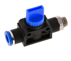 Válvula manual de cierre de 3/2 vías de 8 mm - G1/8'' Plástico/Latón Ventilación del lado del tubo