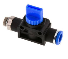 Válvula manual de cierre de 3/2 vías de 8 mm - G1/8'' Plástico/Latón Ventilación del lado del tubo