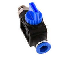 Válvula manual de cierre de 3/2 vías de 8 mm - G1/8'' Plástico/Latón Ventilación del lado del tubo