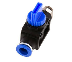 Válvula manual de cierre de 3/2 vías de 8 mm - G1/8'' Plástico/Latón Ventilación del lado del tubo