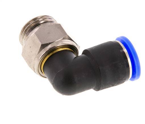 12mm & G1/2'' Elbow Swivel Joint Push-In-Male Threads Nickel-Plated Brass/PBT NBR Rotatable