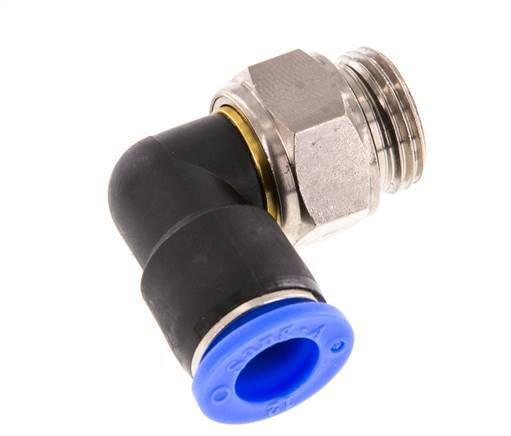 Codo de 12 mm y G1/2'' Junta giratoria con rosca macho de latón niquelado/PBT NBR giratorio