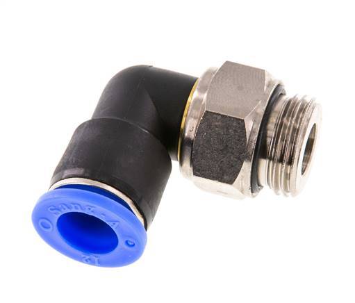 Codo de 12 mm y G1/2'' Junta giratoria con rosca macho de latón niquelado/PBT NBR giratorio