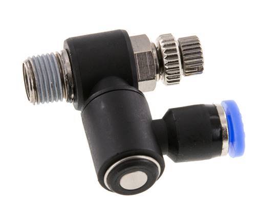 Flow Control Silencer Meter-Out Rotatable 4 mm - R1/8'' Brass/PA 66