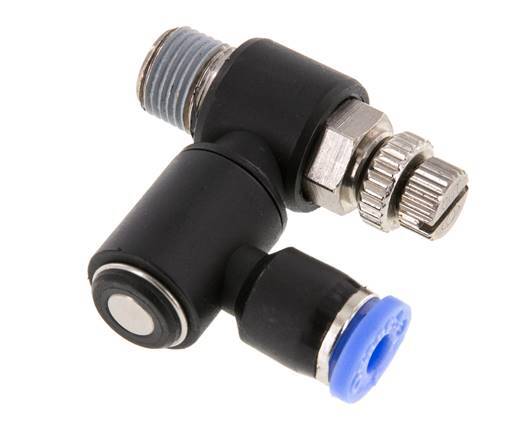 Flow Control Silencer Meter-Out Rotatable 4 mm - R1/8'' Brass/PA 66