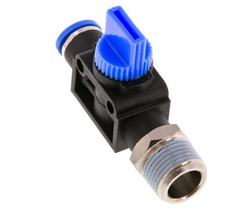 3/2-Way Shut-Off Hand Valve 8 mm - R3/8'' Plastic/Brass Thread-side venting