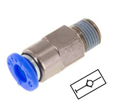 Push-In Fitting 4mm & R1/8'' Male Auto Shut-Off Brass/PBT 0-10bar (0-145psi) [2 Pieces]
