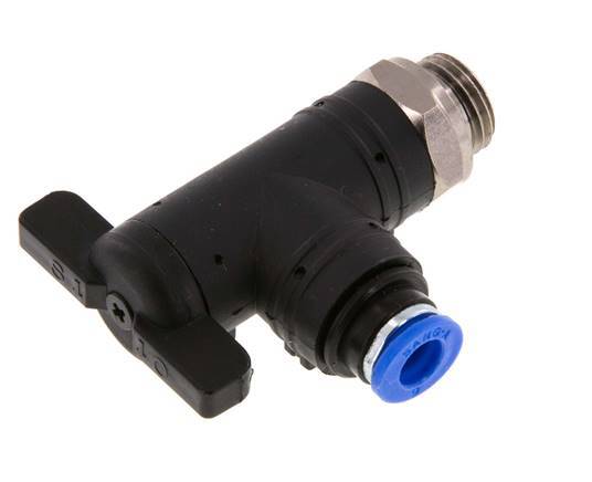2-Way Elbow Ball Valve 6 mm - G1/4'' Plastic/Brass