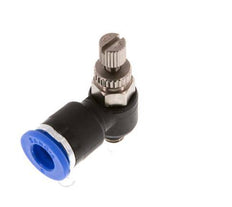 Flow Control Silencer Meter-Out Elbow 6 mm - M5 Brass/PA 66
