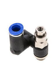 Silenciador de control de flujo Medidor de salida giratorio de 8 mm - G1/8''-M5 Latón/PA 66 con válvula de retención accionada por piloto