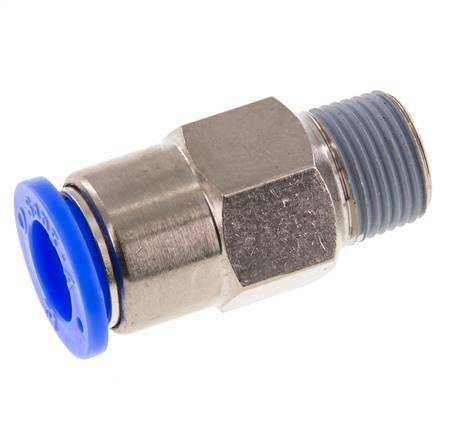 Racor rápido de 12 mm y R3/8'' macho autoblocante de latón/PBT 0-10bar (0-145psi)