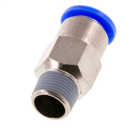 Push-In Fitting 8mm & R1/8'' Male Auto Shut-Off Brass/PBT 0-10bar (0-145psi)