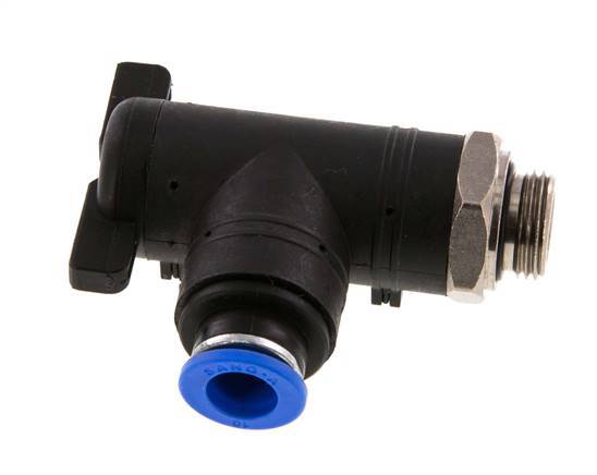 Válvula de bola de codo de 2 vías 10 mm - G3/8'' Plástico/Latón