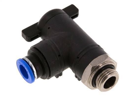 Válvula de bola de codo de 2 vías 10 mm - G3/8'' Plástico/Latón