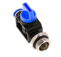 Válvula manual de cierre de 3/2 vías de 6 mm - G3/8'' Plástico/Latón Ventilación del lado del tubo