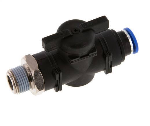 Válvula de bola recta de 2 vías 10 mm - R3/8'' Plástico/Latón