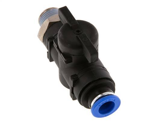 Válvula de bola recta de 2 vías 10 mm - R3/8'' Plástico/Latón