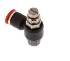 Silenciador de control de flujo Codo de entrada al medidor 6 mm - R1/8'' Latón/PA 66