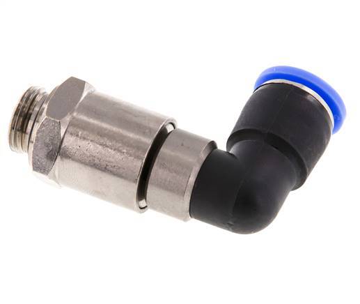 12mm & G3/8'' Elbow Quick Swivel Joint Push-In-Male Threads Nickel-Plated Brass/PBT NBR Rotatable