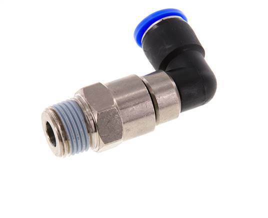 12mm & R1/2'' Elbow Quick Swivel Joint Push-In-Male Threads Nickel-Plated Brass/PBT NBR Rotatable
