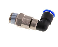 Codo de 12mm y R1/2'' Junta giratoria rápida Rosca macho Niquelada Latón/PBT NBR Giratorio