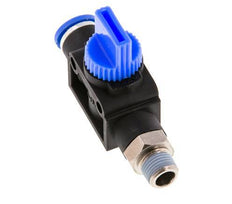 Válvula manual de cierre de 3/2 vías de 8 mm - R1/8'' Plástico/Latón Válvula lateral del tubo