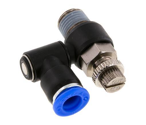 Flow Control Silencer Meter-Out Rotatable 8 mm - R1/4'' Brass/PA 66