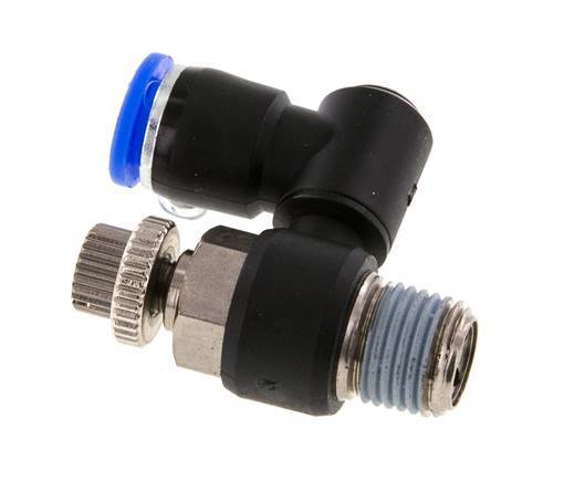 Silenciador de control de flujo Meter-Out Giratorio 8 mm - R1/4'' Latón/PA 66
