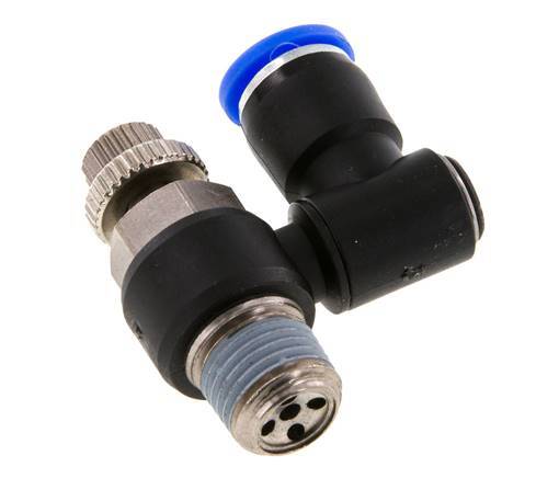 Silenciador de control de flujo Meter-Out Giratorio 8 mm - R1/4'' Latón/PA 66