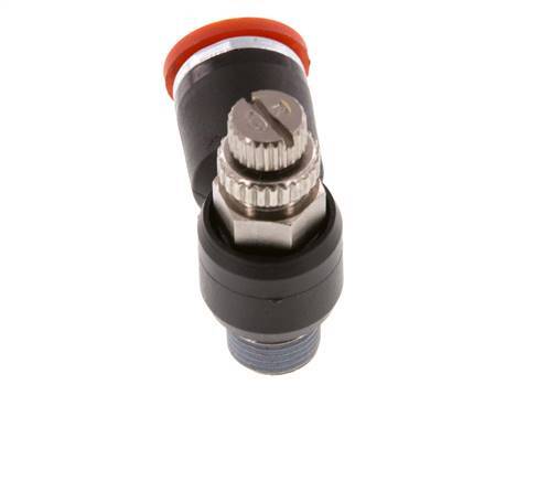 Flow Control Silencer Meter-In Elbow 8 mm - R1/8'' Brass/PA 66