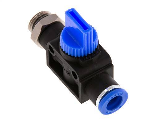 3/2-Way Shut-Off Hand Valve 8 mm - G1/4'' Plastic/Brass Thread-side venting
