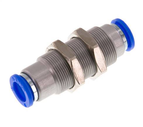 Racor rápido de 10 mm con cierre automático de latón/PBT Pasamuros 0-10bar (0-145psi)