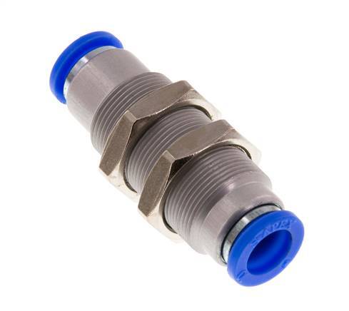 Racor rápido de 10 mm con cierre automático de latón/PBT Pasamuros 0-10bar (0-145psi)