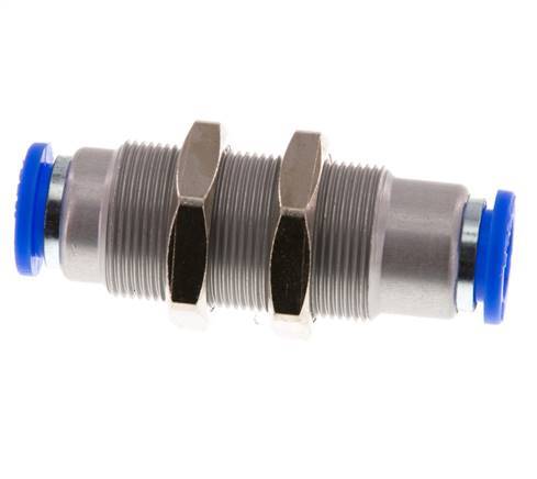 Racor rápido de 10 mm con cierre automático de latón/PBT Pasamuros 0-10bar (0-145psi)