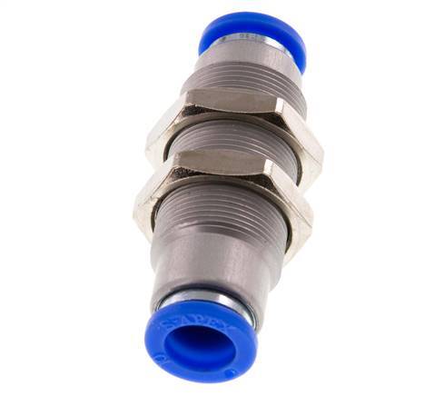 Racor rápido de 10 mm con cierre automático de latón/PBT Pasamuros 0-10bar (0-145psi)