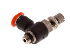 Silenciador de control de flujo Codo de entrada de medidor 4 mm - M5 Latón/PBT