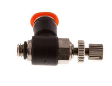 Silenciador de control de flujo Codo de entrada de medidor 4 mm - M5 Latón/PBT