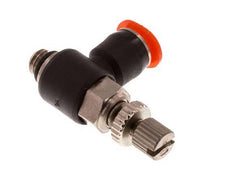 Silenciador de control de flujo Codo de entrada de medidor 4 mm - M5 Latón/PBT