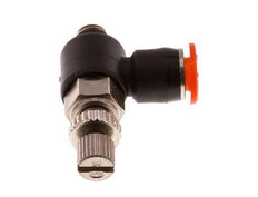 Silenciador de control de flujo Codo de entrada de medidor 4 mm - M5 Latón/PBT
