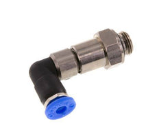 Codo de 4mm y G1/8'' Junta giratoria rápida Rosca macho Niquelada Latón/PBT NBR Giratorio