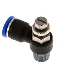 Silenciador de control de flujo Codo de salida del medidor 10 mm - R1/4'' Latón/PA 66