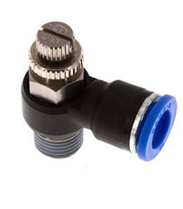 Silenciador de control de flujo Codo de salida del medidor 10 mm - R1/4'' Latón/PA 66