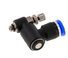 Flow Control Silencer Meter-Out Rotatable 6 mm - M5 Brass/PA 66