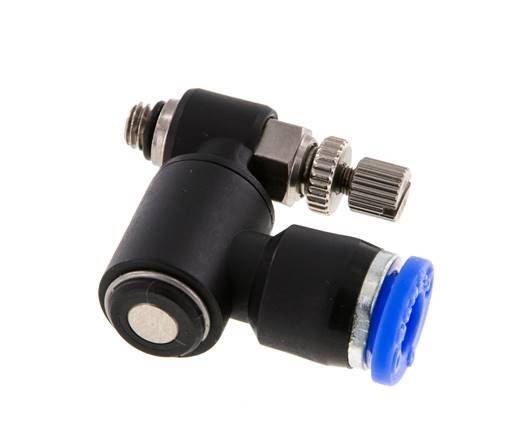 Flow Control Silencer Meter-Out Rotatable 6 mm - M5 Brass/PA 66