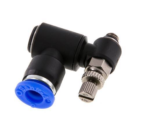 Flow Control Silencer Meter-Out Rotatable 6 mm - M5 Brass/PA 66