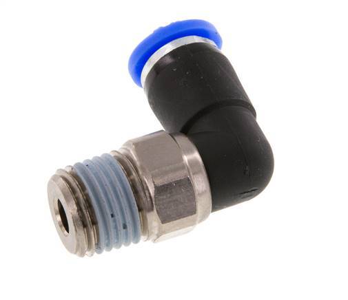 6mm & R1/4'' Elbow Swivel Joint Push-In-Male Threads Nickel-Plated Brass/PBT NBR Rotatable