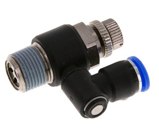 Flow Control Silencer Meter-Out Rotatable 8 mm - R3/8'' Brass/PA 66
